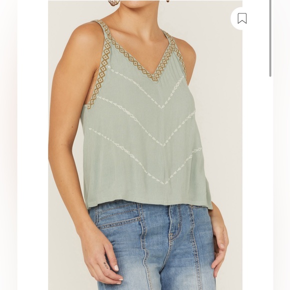 Shyanne Tops - Shyanne Women's Embroidered V-Neck Slate Cami